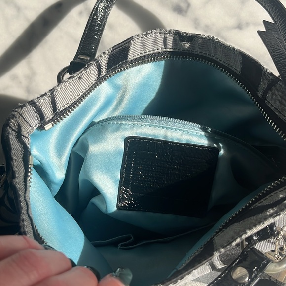 Coach gray black silver metallic purse handbag - Picture 8 of 12